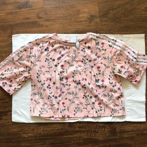 Adidas floral crop top